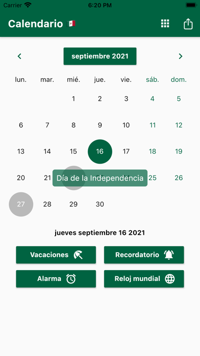 Screenshot #1 pour Calendario Mexicano 2024