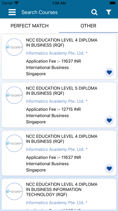 Plan Study Abroad (PSA) Screenshot