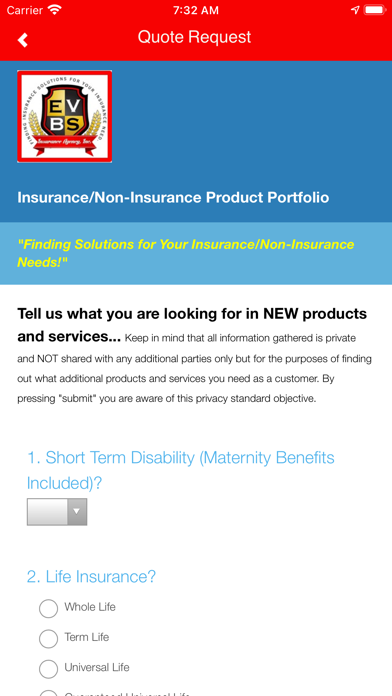 EVBS Insurance Agency Inc Screenshot