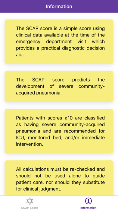 Severe Pneumonia Score Screenshot