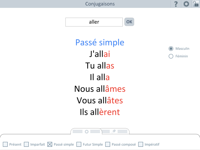 Outils école  Conjugaisons