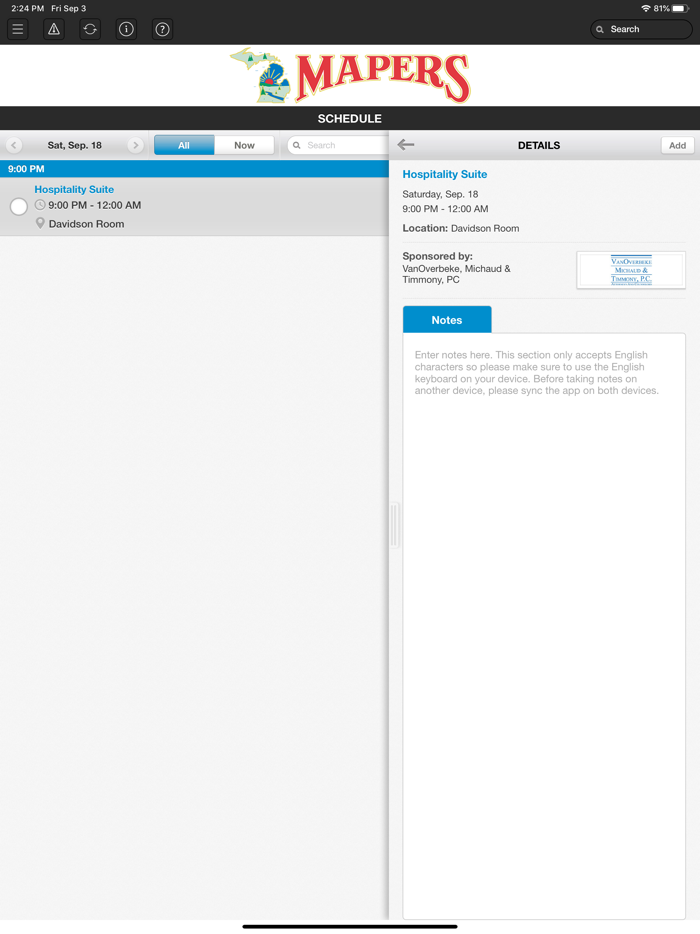 MAPERS Events Mobile App