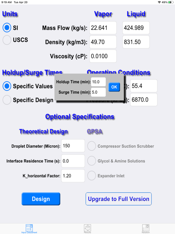Screenshot #5 pour Two Phase Separator Lite