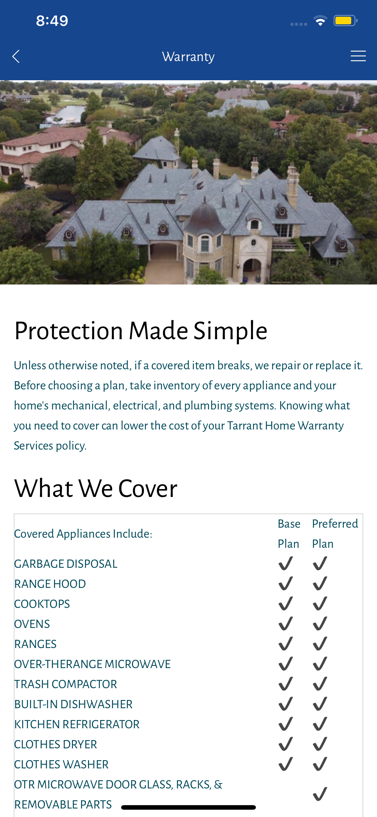 Tarrant Home Warranty Services
