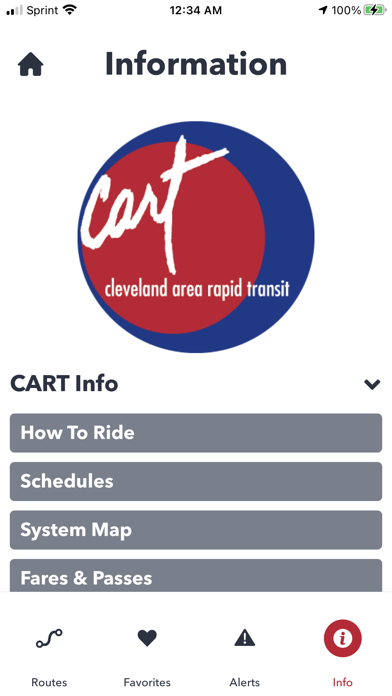 CART GPS Screenshot