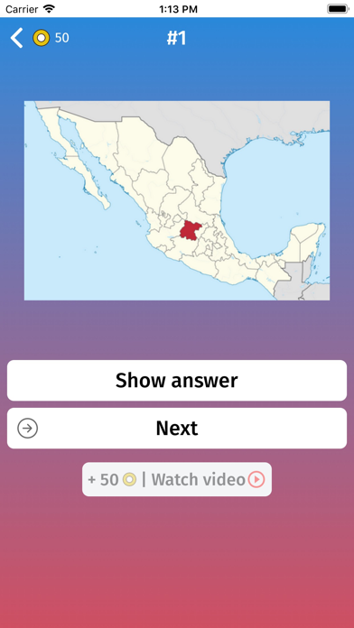 Mexico: States Map Quiz Game Screenshot