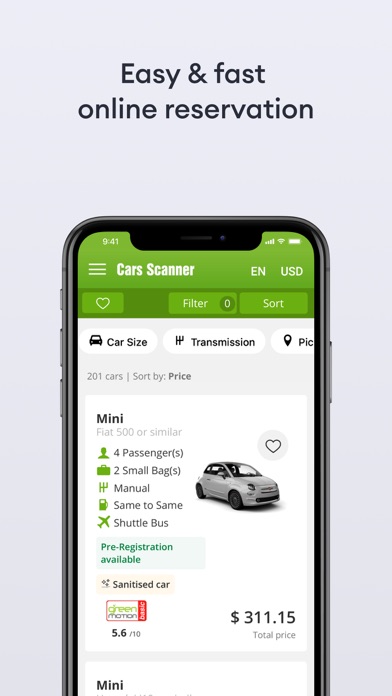 Cars Scanner - rent a car Screenshot