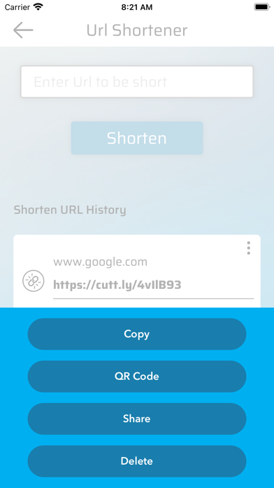 URL Shortener App Screenshot