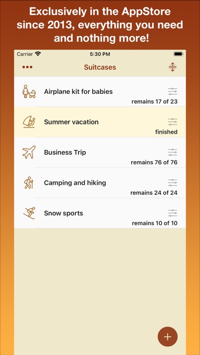 Suitcase things checklist Screenshot