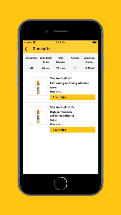 Screenshot #2 pour Sika AnchorFix® Volume Calc