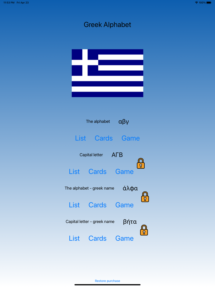 Greek Letters - learn and play