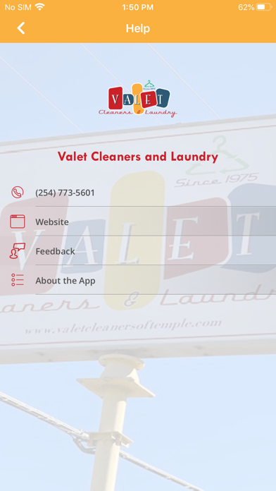 Valet Cleaners and Laundry Screenshot