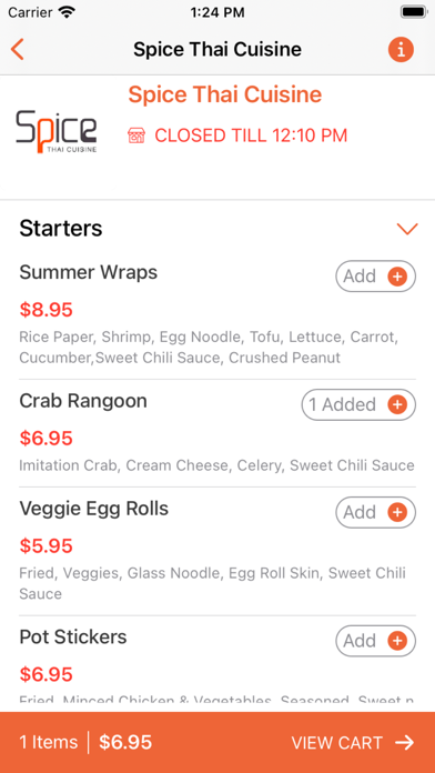 Spice - Thai Cuisine Screenshot