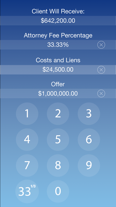 Attorney Fees Screenshot