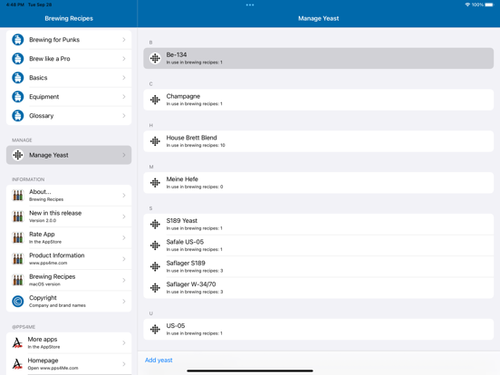 Brewing Recipes iPad screenshot 9 - Reference app