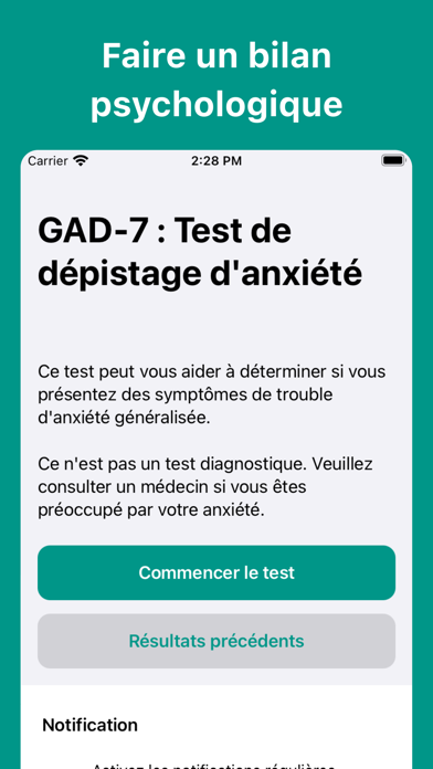 Screenshot #1 pour Test D'anxiété