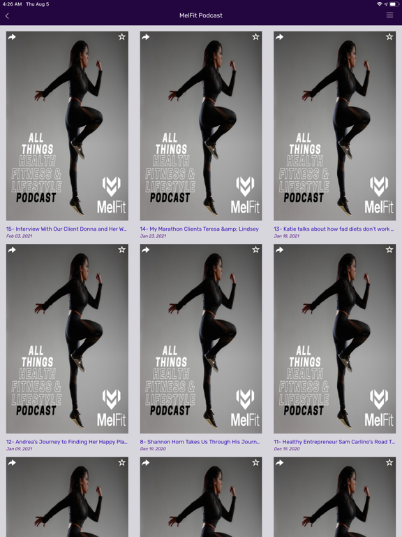 MelFit iPad screenshot 3 - Health & Fitness app