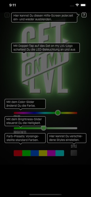 Get on my LVL LED Control im App Store