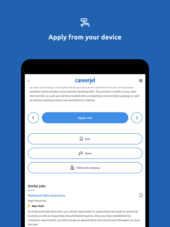 Careerjet Job Search iPad screenshot 8 - Business app