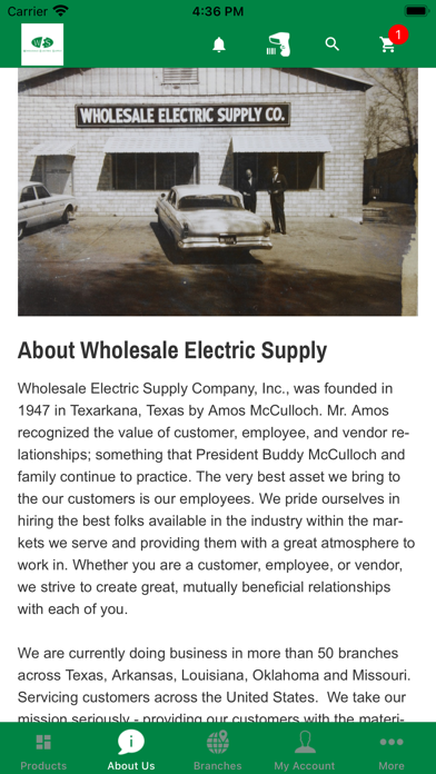 Wholesale Electric Supply App Screenshot