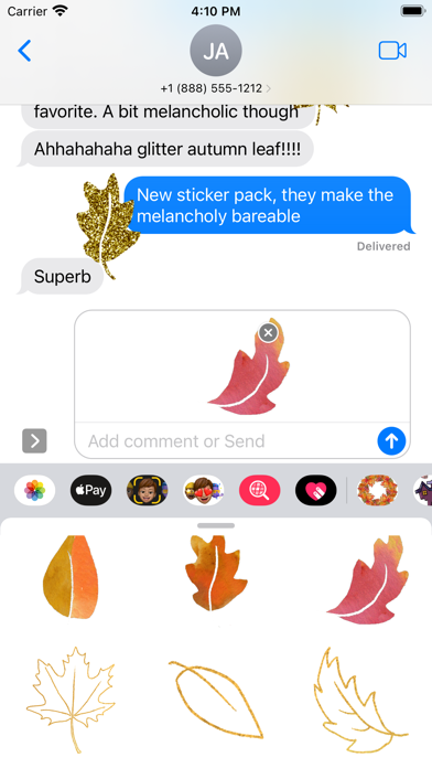 Glitter Fall Leaves Stickers Screenshot