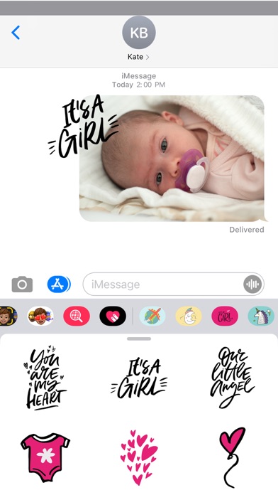 It's a Girl! iMessage Stickers Screenshot