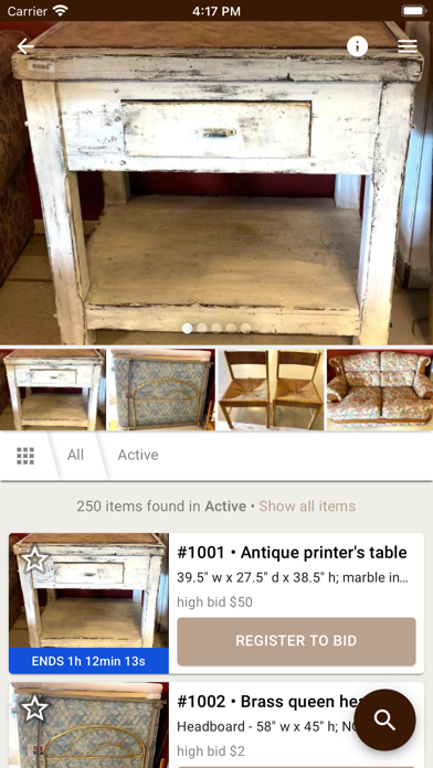 Emswiler Auctions Screenshot