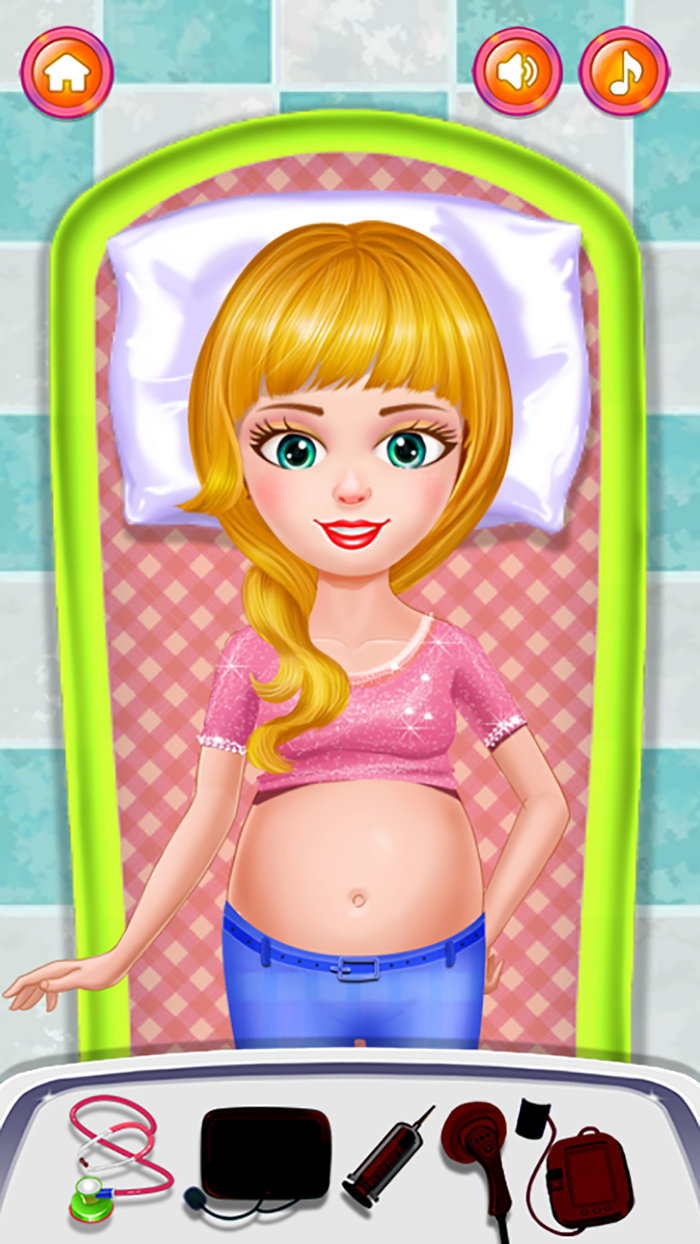 Pregnant mom and care baby