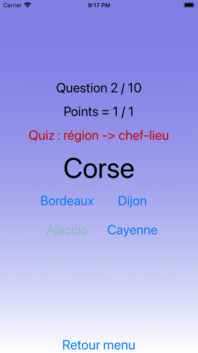 Quiz régions de France Screenshot