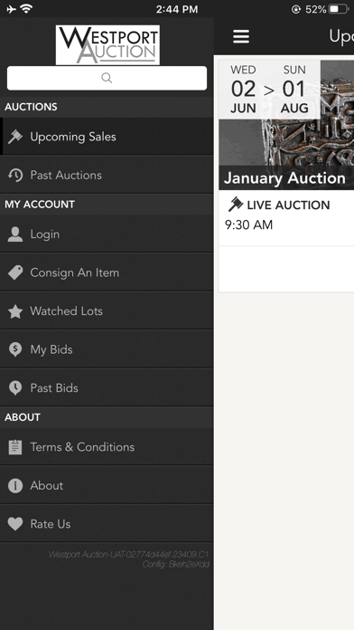 Westport Auction Screenshot