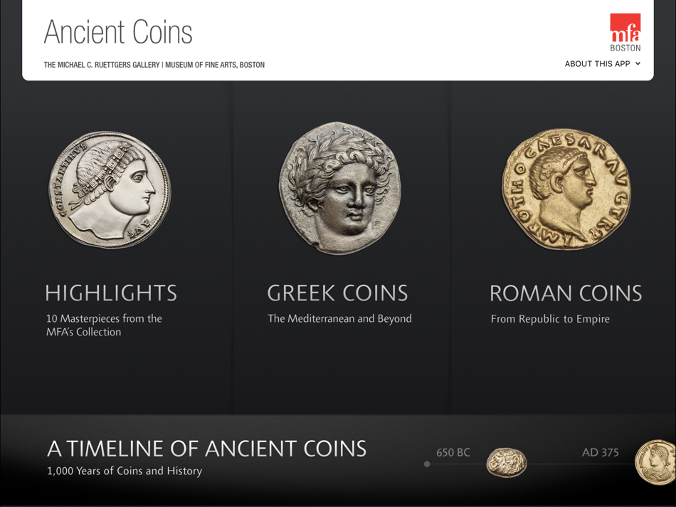#1. MFA Coins (iOS) Podle: Museum of Fine Arts, Boston