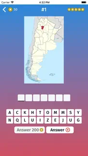 argentina: provinces map quiz iphone screenshot 1