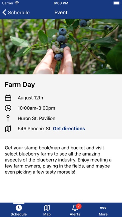 Screenshot 2 of South Haven Blueberry Festival App