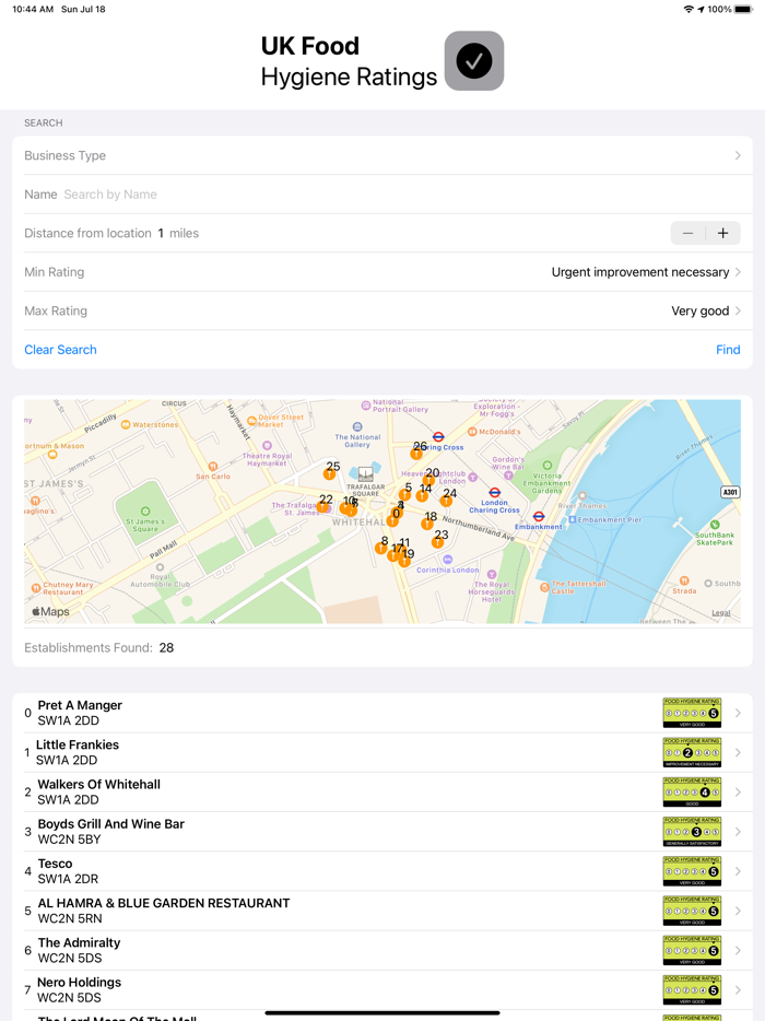 UK Food Hygiene Ratings Pro