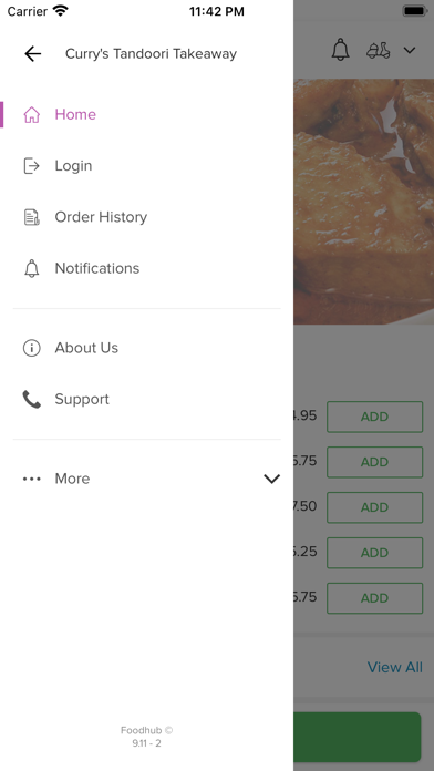 Currys tandoori takeaway Screenshot