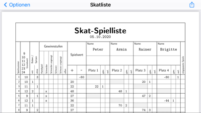 Skat Liste Screenshot