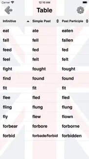 irregular verbs of english iphone screenshot 2