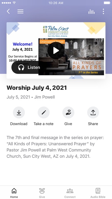 Palm West Community Church Screenshot