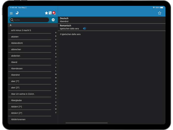 Wortschatz Romanisch Sursilvan