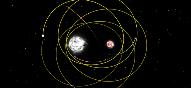 ‎Planeta Grawitacja — zrzut ekranu z symulacją orbity