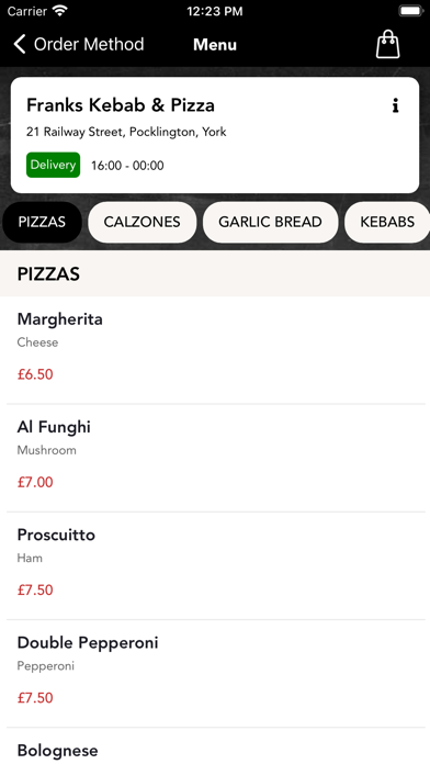 Franks Kebab & Pizza Screenshot