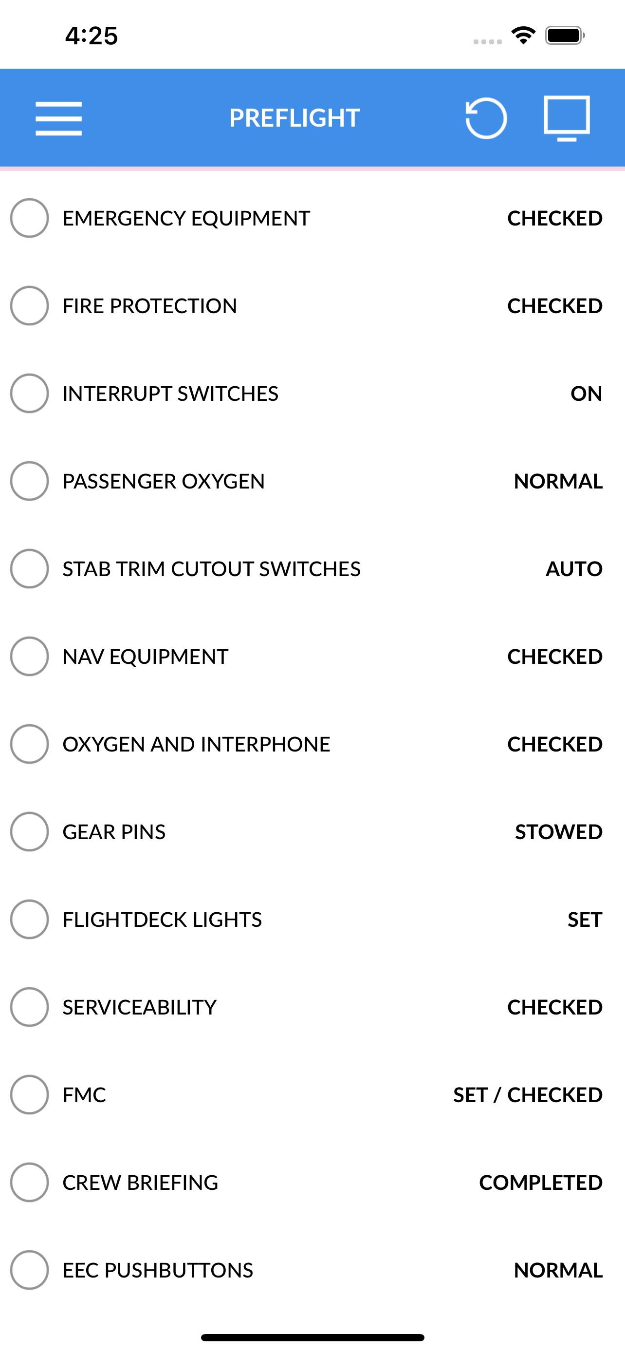 BOEING 747 400 Checklist