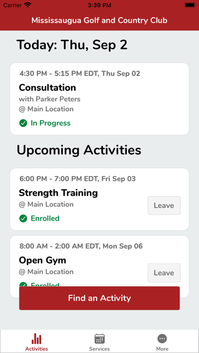 Fitness at Mississaugua GCC Screenshot