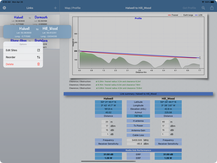 RF Haversine - Radio Profile
