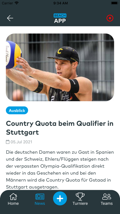 Beach-Volleyball App Screenshot