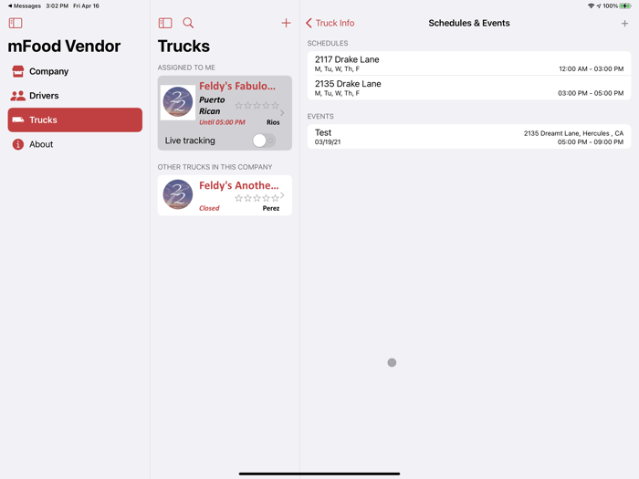 mFood™ - Food Truck Vendor App