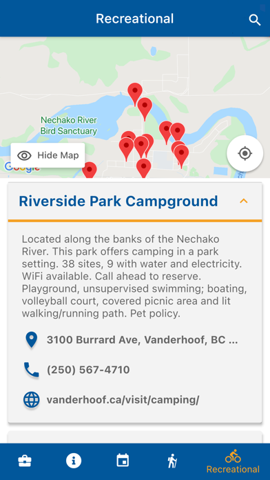 Vanderhoof Chamber Screenshot
