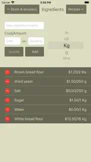 recipe costing calculator iphone screenshot 2