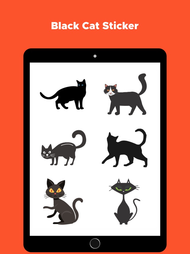 Funny Black cat stickers emoji