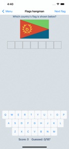 Flags hangman screenshot #5 for iPhone